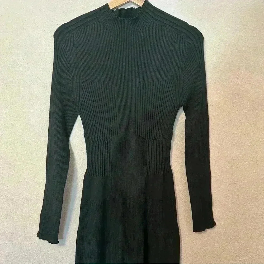Aeron Long Sleeve Dark Green Body Con Dress